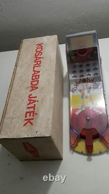 Vintage Basketball Pinball Original Box Game Toy Shooting Hungary Lemez Jatek