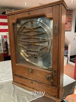 Vintage Early Giant Allwin Old Penny Arcade Slot Machine Bagatelle Pinball Skill