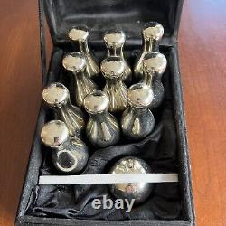 Vintage Metal 10 Pin Ball Game With Ball Bowling Set Bowling Pins Bawling Ball