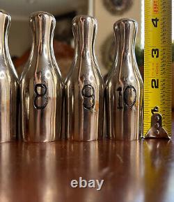 Vintage Metal 10 Pin Ball Game With Ball Bowling Set Bowling Pins Bawling Ball