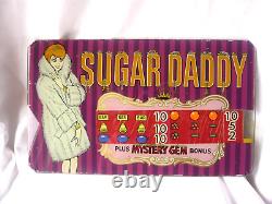 Vintage Original'Sugar Daddy' Back Glass for Pinball Machine 34cms x 20cms