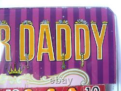 Vintage Original'Sugar Daddy' Back Glass for Pinball Machine 34cms x 20cms