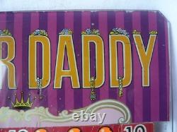 Vintage Original'Sugar Daddy' Pinball Machine Back Glass for 34cms x 20cms