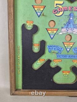 Vintage POOSH-M-UP Victory Bomber Military Pinball Game NORTHWESTERN Toys 5in1