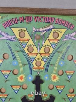 Vintage POOSH-M-UP Victory Bomber Military Pinball Game NORTHWESTERN Toys 5in1