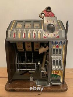 Vintage Pace Bantam One Arm Armed Bandit Slot Machine Penny Arcade Fruit Pinball