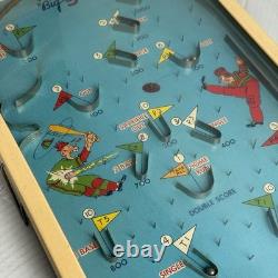Vintage Poosh-M-Up Big 5 Baseball Pinball Game Wood Frame Wall Mount