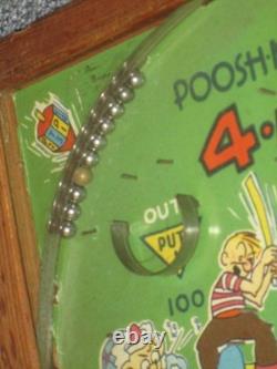 Vintage Poosh-M-Up Jr. 4 In 1 Baseball Pinball 30s-40s With Rare copper ball