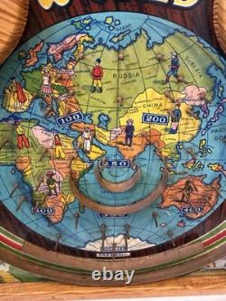 Vintage'Round the World Metal Tabletop Pinball Game Durable Toy & Novelty NYC