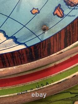 Vintage'Round the World Metal Tabletop Pinball Game Durable Toy & Novelty NYC