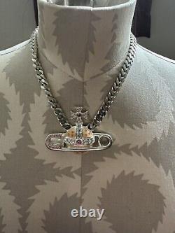 Vivienne Westwood Vintage Orb Safety Pin Choker Necklace Pink
