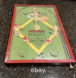 Vtg 1920s Skor-It Baseball Bagatelle Pinball Game Toy Northwestern Antique WORKS