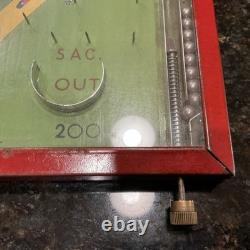 Vtg 1920s Skor-It Baseball Bagatelle Pinball Game Toy Northwestern Antique WORKS