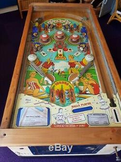Williams Club House 1958 Woodrail Pin Ball converted coffee table 50s