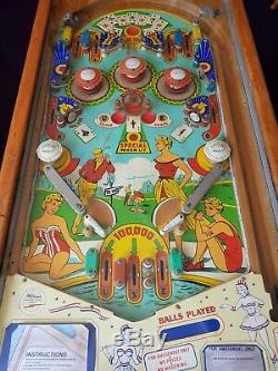 Williams Club House 1958 Woodrail Pin Ball converted coffee table 50s