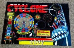 Williams Cyclone pinball machine translite