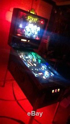 Williams Fire! Pinball Machine Great Condition! Refurbished with Upgrades