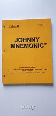 Williams Johnny Mnemonic Pinball Operation Manual ORIGINAL