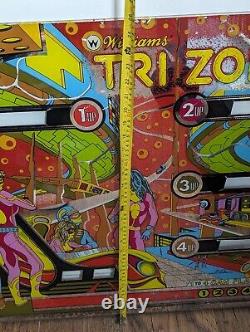 Williams Trizone Pinball Glass Original 1979 Backglass Christian Marche Art