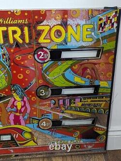 Williams Trizone Pinball Glass Original 1979 Backglass Christian Marche Art