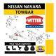 Witter Towbar For Nissan Navara Np300 D23 2016on Detachable Receiver Hitch Dt150