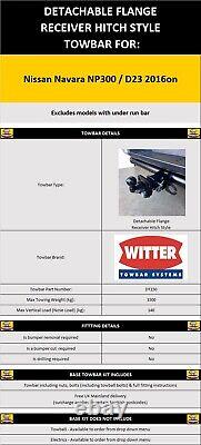 Witter Towbar for Nissan Navara NP300 D23 2016on Detachable Receiver Hitch DT150