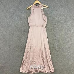 Zimmermann Silk Dress Womens 1 Small Pink Satin Sleeveless Gown Party 21133