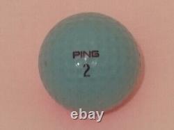 1 Balle de golf ancienne à deux tons Ping Eye 2 Karsten rose et bleu sarcelle / aqua Excellent C