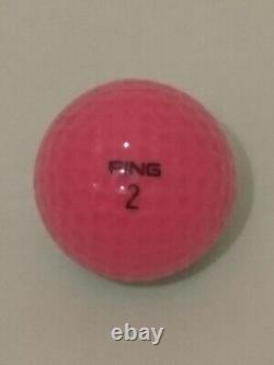 1 Balle de golf ancienne à deux tons Ping Eye 2 Karsten rose et bleu sarcelle / aqua Excellent C
