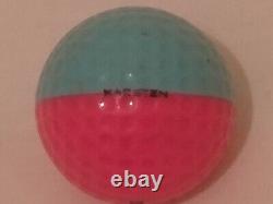 1 Balle de golf ancienne à deux tons Ping Eye 2 Karsten rose et bleu sarcelle / aqua Excellent C