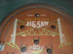 1933 Rockola Chicago Worlds Fair Machine À Flipper Jigsaw Rare Jeu Antique