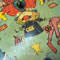 1960 Nice Très Coloré Jeu de Flipper Vintage Clown de Cirque Complet Fonctionnel