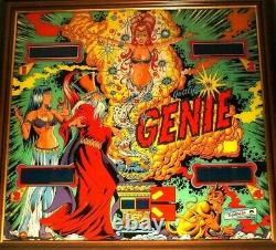1979 Rare Genie Gottlieb Pinball Machine Arrière Verre Près De Parfait