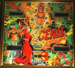1979 Rare Genie Gottlieb Pinball Machine Arrière Verre Près De Parfait