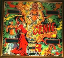 1979 rare GENIE Gottlieb Machine à flipper backglass presque parfait