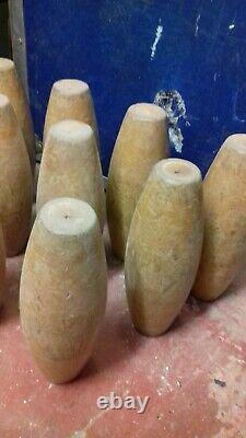 9 Quilles en Bois Vintage à 9 Pins - Jeu Traditionnel de Pub Anglais Ancien / 2 Balles