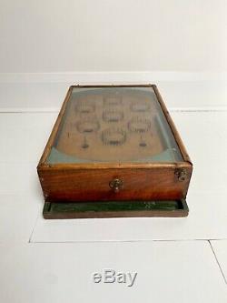 A Vintage / Antique En Bois Pinball Arcade Machine Tabletop Fairground