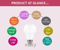 Ampoules LED GLS 40w 60w 100w B22 Baïonnette Globe Vis E27 Lumière Chaude Froide Jour