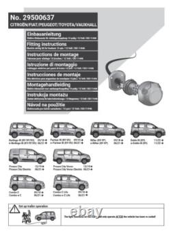 Attelage à adapter pour Peugeot Partner Van 2018 et après L1 / Électriques de boule d'attelage standard