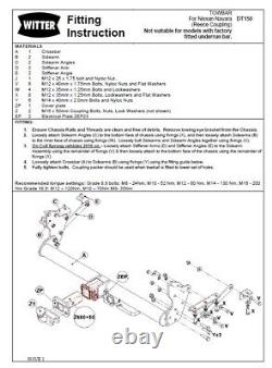 Attelage détachable Witter pour Nissan Navara NP300 D23 2016 et ultérieur, Attache récepteur DT150