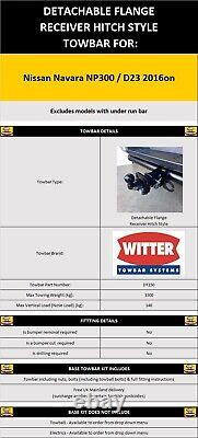 Attelage détachable Witter pour Nissan Navara NP300 D23 2016 et ultérieur, Attache récepteur DT150