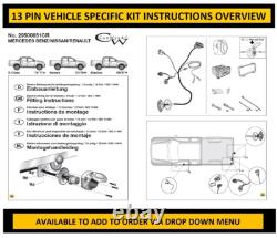 Attelage pour Nissan Navara NP300 D23 2016 et plus 4WD Pick Up Kit Électriques Boule d'attelage