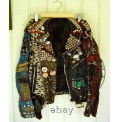 Badges en Émail Faits Main Multicolores Patches Cloutés pour Veste en Cuir de Motard pour Hommes