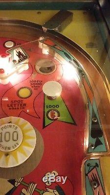 Bally 4 Queens 1970 Vintage E / M Pinball Machine Avec Fermeture Éclair
