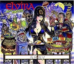 Bally Elvira Et Le Monstre Des Fêtes Pinball Machine Translite