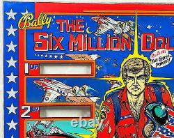 Bally Le Six Millions De Dollar Homme Pinball Machine Jeu Backglass