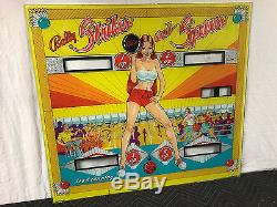 Bally Strikes Et Spares Pinball Machine Backglass Nos Original Pas Repro Rare