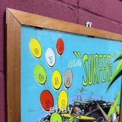 Bally Surf Scene Pinball Verre Arrière ? Art d'Arcade Vintage, Utilisé