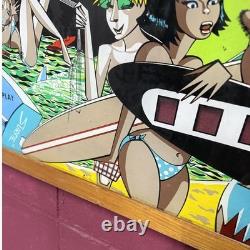 Bally Surf Scene Pinball Verre Arrière ? Art d'Arcade Vintage, Utilisé