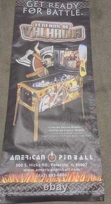 Bannière des Légendes de Valhalla de Pinball Américain (Extrêmement rare)
